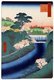 Japan: Spring: Dam on the Otonashi River at Ōji, known as 'The Great Waterfall' (王子音無川堰棣世俗大瀧ト唱). Image 19 of '100 Famous Views of Edo'. Utagawa Hiroshige (first published 1856–59)